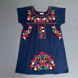 YZXDORWJ Floral Embroidered Cotton Peasant‎ BOHO Dress size Medium
